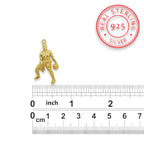 Баскетбол – Мъжки спортен медальон от сребро 925 с позлатено покритие – Ръчно изработено бижу талисман за баскетболисти и фенове – Идеален подарък за спортист, треньор или почитател – SSJ