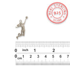 Волейболистка – Женски спортен медальон от класическо сребро 925 – Ръчно изработено бижу/талисман – Идеален подарък – SSJ