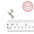 Баскетбол – Женски спортен медальон от сребро 925 с класическо полирано покритие – Ръчно изработено бижу талисман за баскетболистки и фенки на спорта – Идеален подарък за спортист, треньор или почитател – SSJ