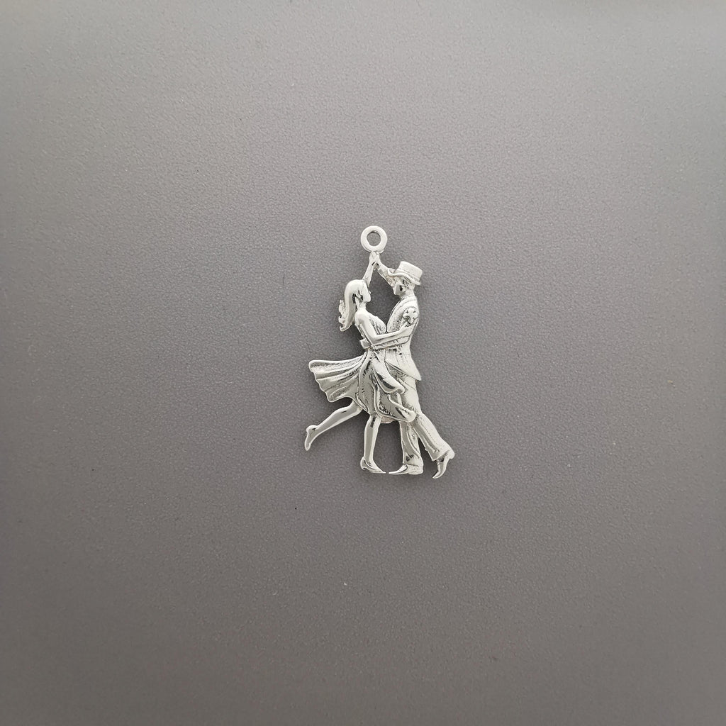 Латино танци – Унисекс спортен медальон от сребро 925 в класическо сребро – Ръчно изработено спортно бижу – Идеален подарък за жена, фенка на спортните танци – SSJ