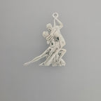 Аржентинско танго – Унисекс спортен медальон от сребро 925 в класическо сребро – Ръчно изработено спортно бижу – Идеален подарък за жена, фенка на спортните танци – SSJ