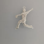 Бейзбол – Мъжки спортен медальон за бейзболист питчър от сребро 925 – Ръчно изработено бижу талисман – Идеален подарък за спортисти, треньори и фенове – SSJ