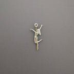 Pole Dance (Танци на пилон) – Дамски спортен медальон от сребро 925 с частично позлатено покритие – Ръчно изработено спортно бижу – Идеален подарък за жена, фенка на гимнастиката – SSJ