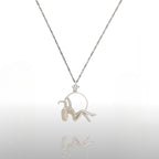 Въздушна акробатика – Женски спортен медальон от сребро 925 с класическо полирано покритие – Ръчно изработено бижу талисман за гимнастички и танцьорки – Идеален подарък за спортист, треньор или артист – SSJ