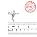 Футболист (воле) – Мъжки спортен медальон от сребро 925 с класическо покритие – Ръчно изработено спортно бижу – Идеален подарък за мъж, фен на футбола – SSJ