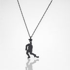 Хокеист (водене на шайба) – Мъжки спортен медальон от сребро 925 с оксидирано покритие – Ръчно изработено спортно бижу – Идеален подарък за мъж, фен на хокея – SSJ