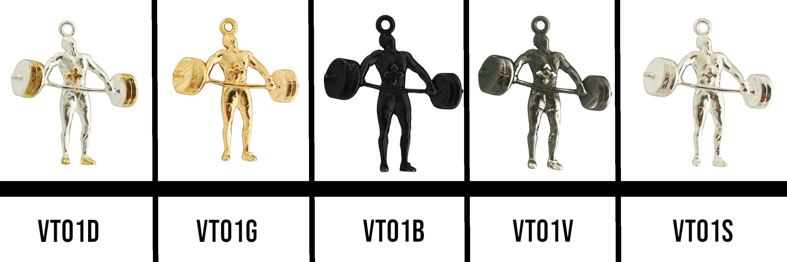 Вдигане на тежести – Мъжки спортен медальон от сребро 925 с оксидирано покритие – Ръчно изработено спортно бижу – Идеален подарък за мъж, фен на силовите спортове – SSJ