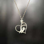 Любов към плуването – Дамски спортен медальон от сребро 925 с класическо покритие – Ръчно изработено спортно бижу – Идеален подарък за жена, фенка на плуването – SSJ