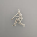 Крикет – Мъжки спортен медальон от класическо сребро 925 – Ръчно изработено бижу/талисман – Идеален подарък за спортист – SSJ