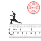 Фигурно пързаляне – Дамски спортен медальон от сребро 925 с оксидирано покритие – Ръчно изработено спортно бижу – Идеален подарък за жена, фенка на фигурното пързаляне – SSJ