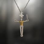 Гимнастик на халки – Мъжки спортен медальон от сребро 925 с частично позлатено покритие – Ръчно изработено бижу талисман за гимнастици и спортисти – Идеален подарък за спортист, треньор или фен – SSJ