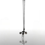 Вдигане на тежести – Мъжки спортен медальон от сребро 925 с оксидирано покритие – Ръчно изработено спортно бижу – Идеален подарък за мъж, фен на силовите спортове – SSJ