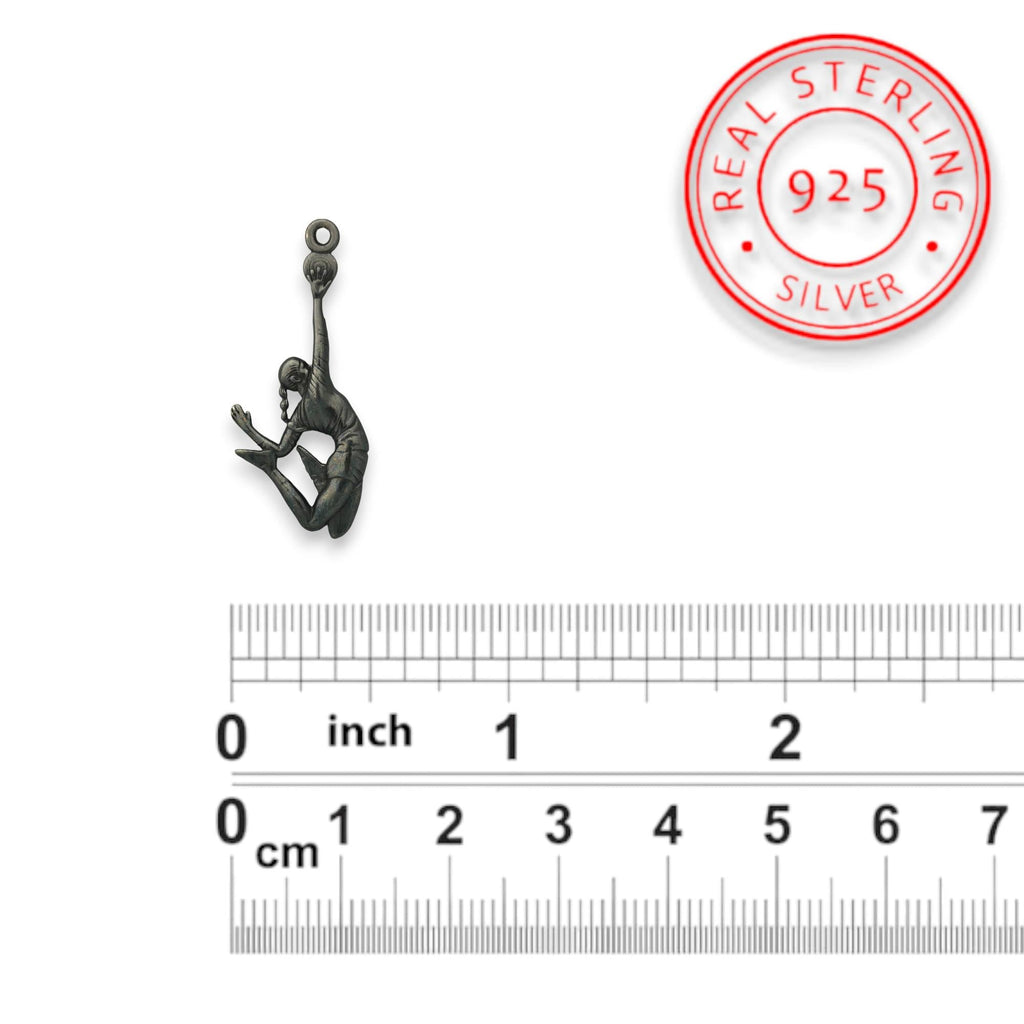 Волейболистка – Женско спортно бижу • медальон от сребро 925 (оксидирано) • ръчна изработка • талисман • идеален подарък – SSJ