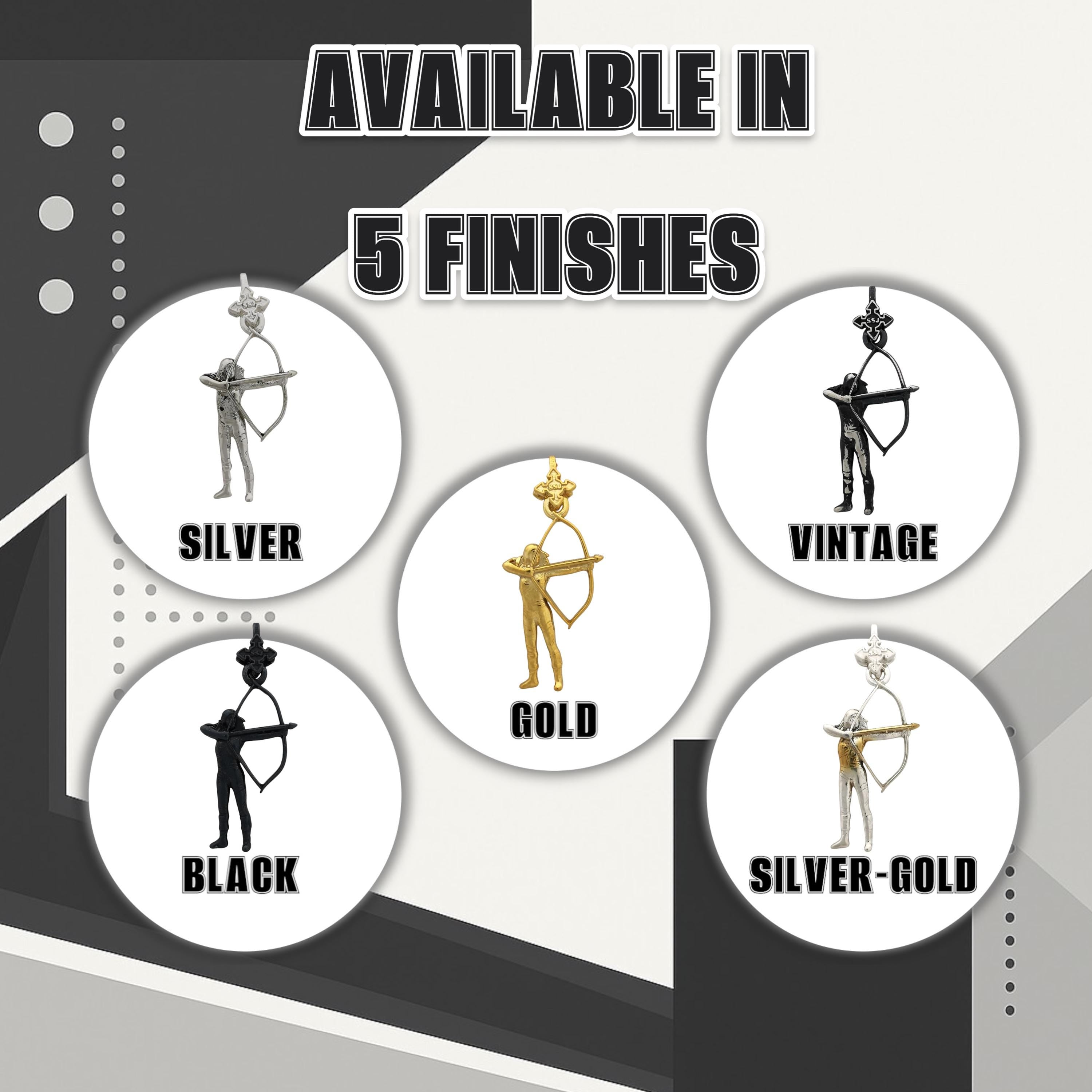 Стрелба с лък – Дамски спортен медальон от сребро 925 с винтидж покритие – Ръчно изработено спортно бижу – Идеален подарък за жена, фенка на стрелбата с лък – SSJ