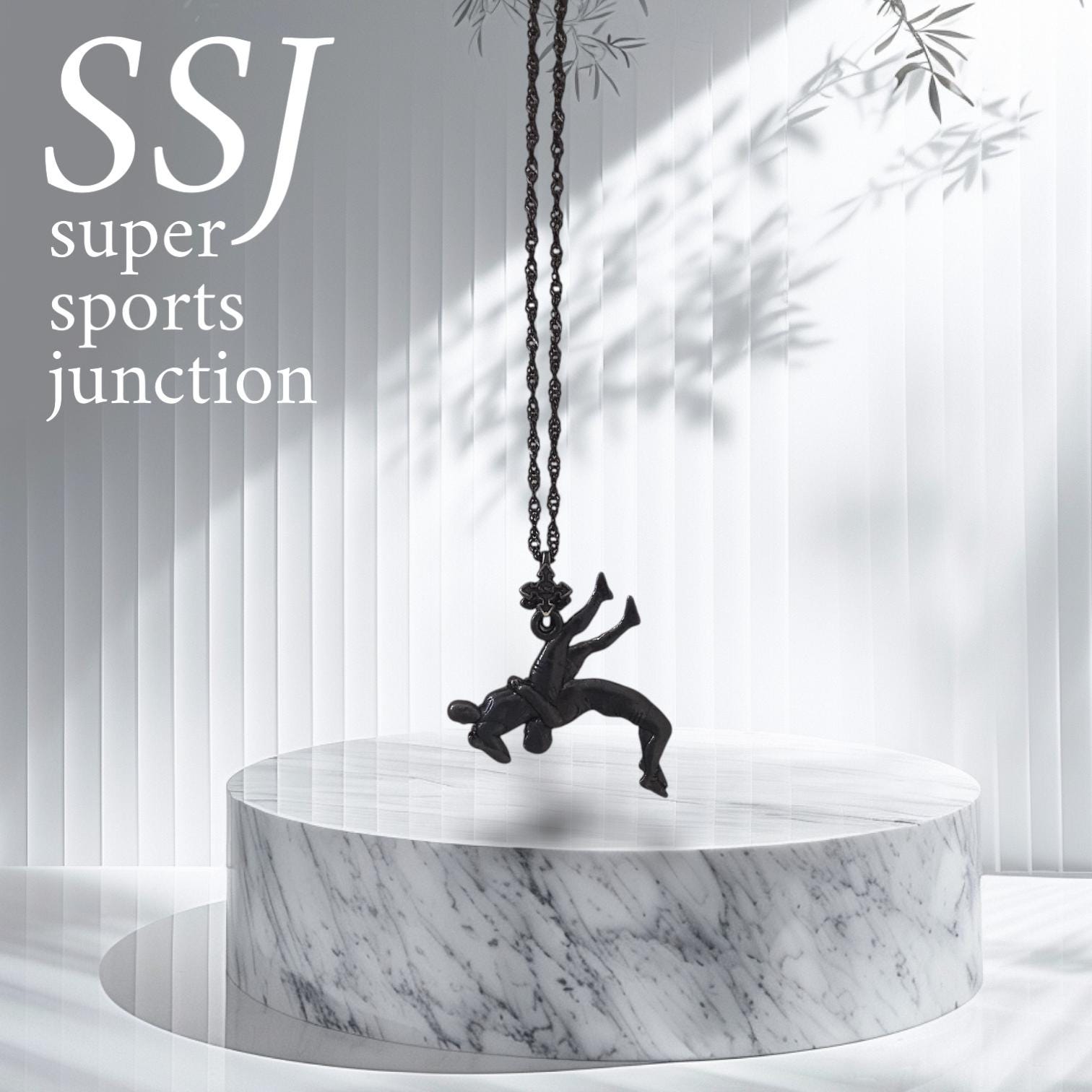 Борец – Мъжки спортен медальон за борба от сребро 925 с оксидирано покритие – Ръчно изработено бижу талисман за спортисти и фенове на бойните изкуства – SSJ