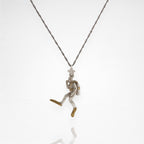 Гмуркач – Мъжки медальон Водолаз от сребро 925 с частично позлатено покритие – Ръчно изработено бижу Дайвинг за мъже с любов към морето – SSJ