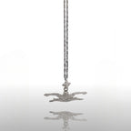 Плуване (Бътерфлай) – Мъжки спортен медальон от сребро 925 в класическо сребро – Ръчно изработено спортно бижу – Идеален подарък за мъж, фен на плуването – SSJ