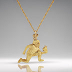 Бейзбол – Мъжки спортен медальон за бейзболист от сребро 925 с позлатено покритие – Ръчно изработено бижу талисман – Идеален подарък за спортисти, треньори и фенове – SSJ