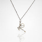 Художествена гимнастика (съчетание с лента) – Дамски спортен медальон от сребро 925 с частично позлатено покритие – Ръчно изработено спортно бижу – Идеален подарък за жена, фенка на художествената гимнастика – SSJ