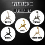 Футболист (задна ножица) – Мъжки спортен медальон от сребро 925 с частично позлатено покритие – Ръчно изработено спортно бижу – Идеален подарък за мъж, фен на футбола – SSJ