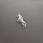 Кон – Мъжки спортен медальон – Класическо сребро 925 – Ръчно изработено бижу/талисман конен спорт – Идеален подарък – SSJ