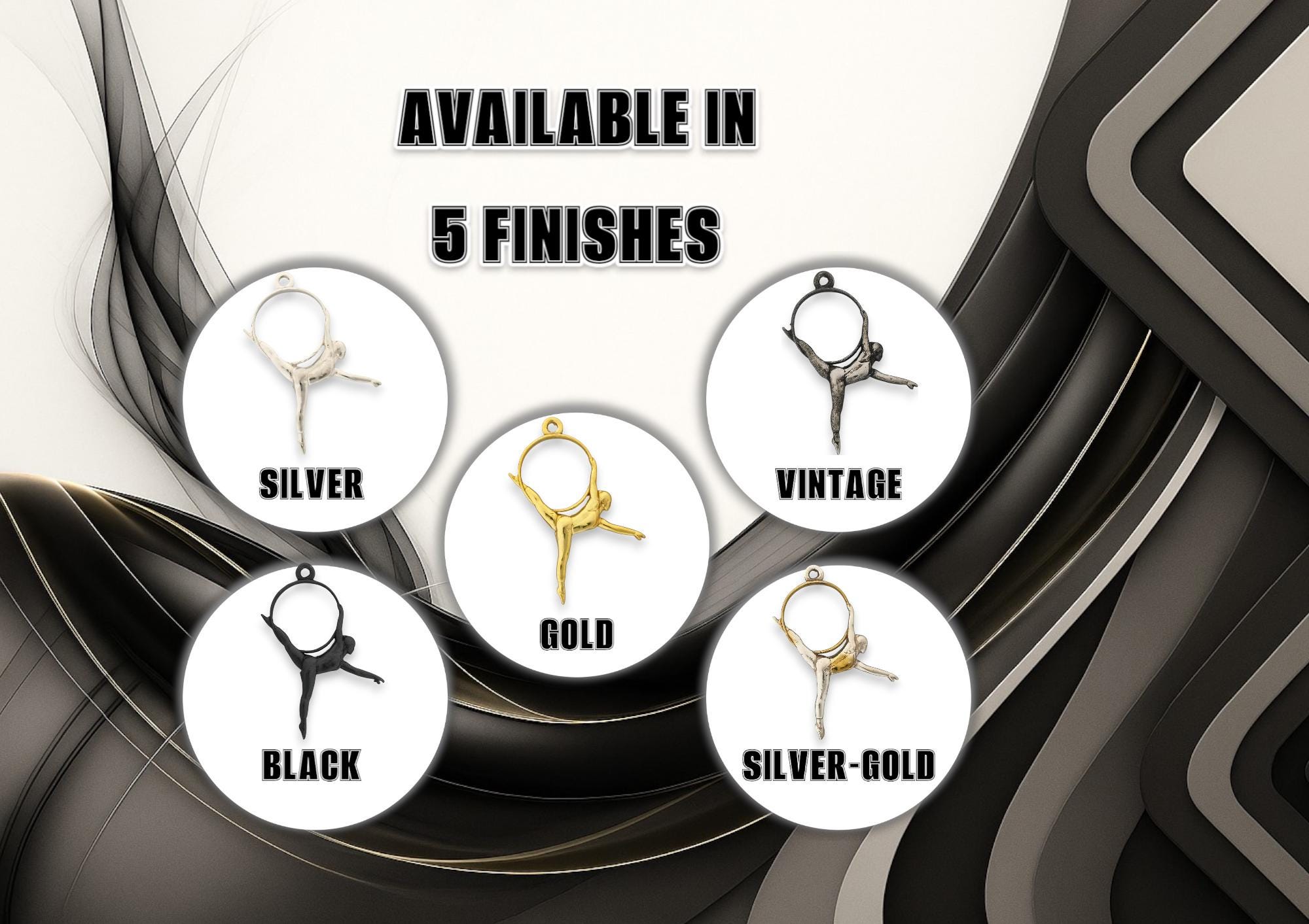 Въздушна акробатика – Женски спортен медальон от сребро 925 с класическо полирано покритие – Ръчно изработено бижу талисман за гимнастички и танцьорки – Идеален подарък за спортист, треньор или фен – SSJ