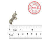 Кон – Мъжки спортен медальон – Класическо сребро 925 – Ръчно изработено бижу/талисман конен спорт – Идеален подарък – SSJ