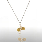 Сребърен медальон 925 колоездене – Колоездачка, със златни акценти