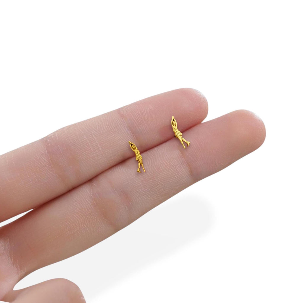 Фигурно пързаляне – Дамски обеци от сребро 925 с позлатено покритие – Ръчно изработени спортни бижута – Идеален подарък за жена, фенка на фигурното пързаляне – SSJ