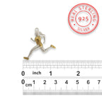 Атлетка – Женски спортен медальон за бегачки, спринтьорки и маратонки от сребро 925 с частично позлатено покритие – Ръчно изработено бижу талисман за лекоатлетки – SSJ