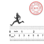 Атлетка – Женски спортен медальон за бегачки, спринтьорки и маратонки от сребро 925 с оксидирано покритие – Ръчно изработено бижу талисман за лекоатлетки – SSJ