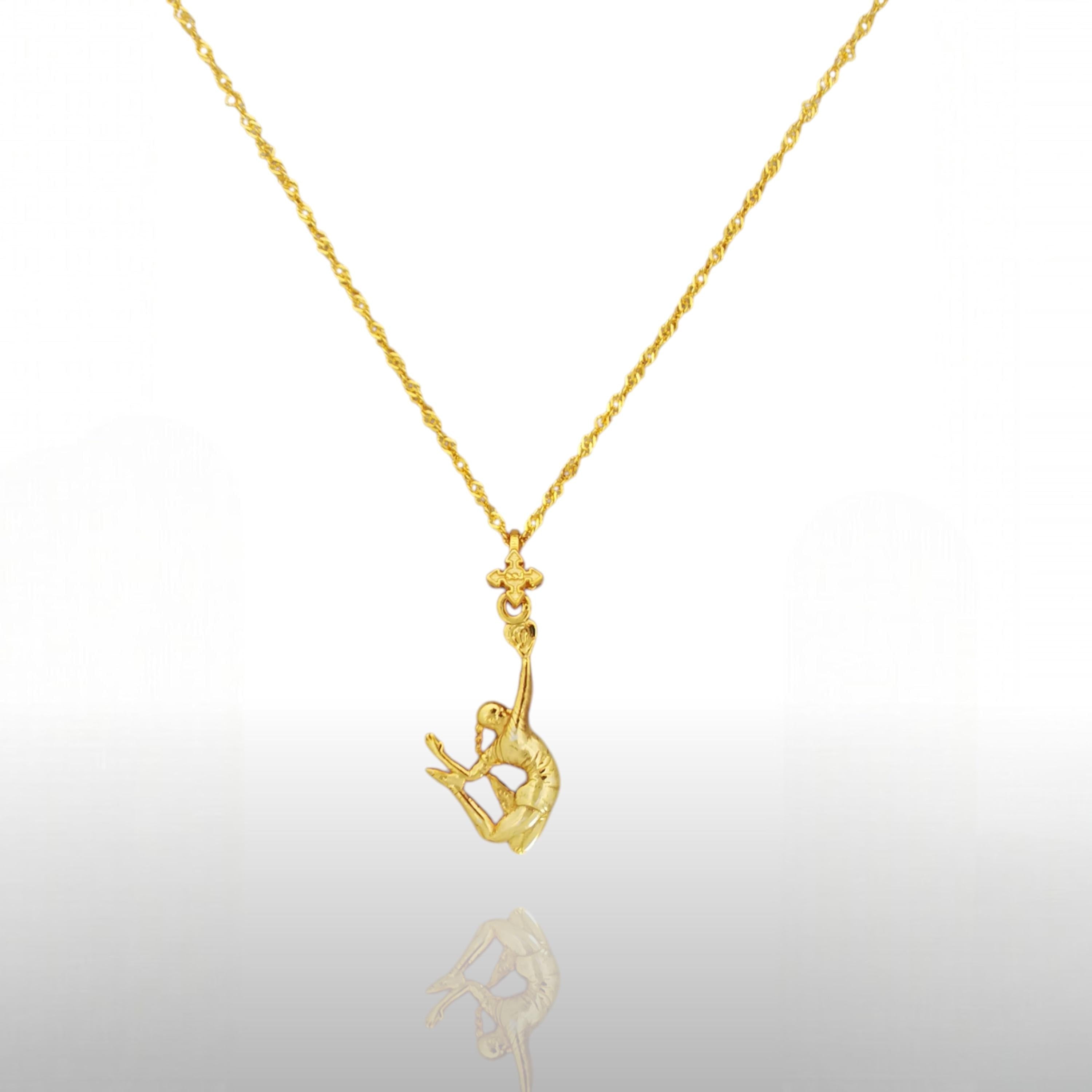 Волейболистка – Женски спортен медальон с позлатено покритие – Сребро 925 – Ръчно изработено бижу/талисман – SSJ