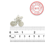 Колоездач – Велосипедист – Мъжки спортен медальон от сребро 925 – Ръчно изработено бижу за любители на колоезденето – SSJ