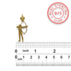 Стрелба с лък – Дамски спортен медальон от сребро 925 с позлатено покритие – Ръчно изработено спортно бижу – Идеален подарък за жена, фенка на стрелбата с лък – SSJ