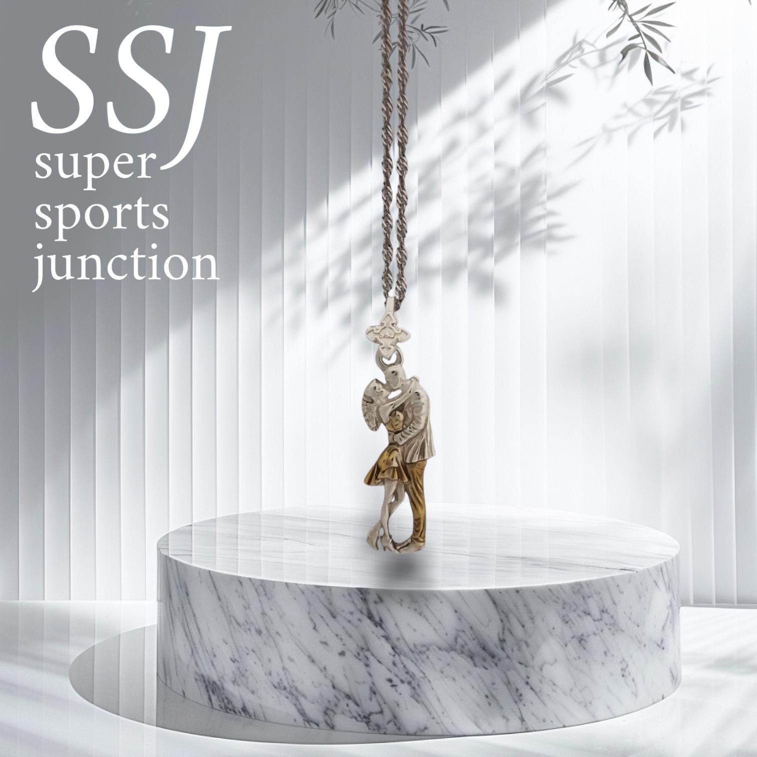 Танго – Унисекс спортен медальон с частично позлатено покритие – Сребро 925 – Ръчно изработено спортно бижу – Идеален подарък за жена, фенка на тангото – SSJ