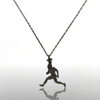 Американски футбол – Мъжки спортен медальон от сребро 925 с оксидирано покритие – Ръчно изработено бижу талисман за спортисти и фенове – Идеален подарък за играч, треньор или почитател – SSJ