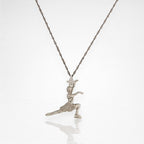 Фигурно пързаляне – Дамски спортен медальон от сребро 925 в класическо сребро – Ръчно изработено спортно бижу – Идеален подарък за жена, фенка на фигурното пързаляне – SSJ