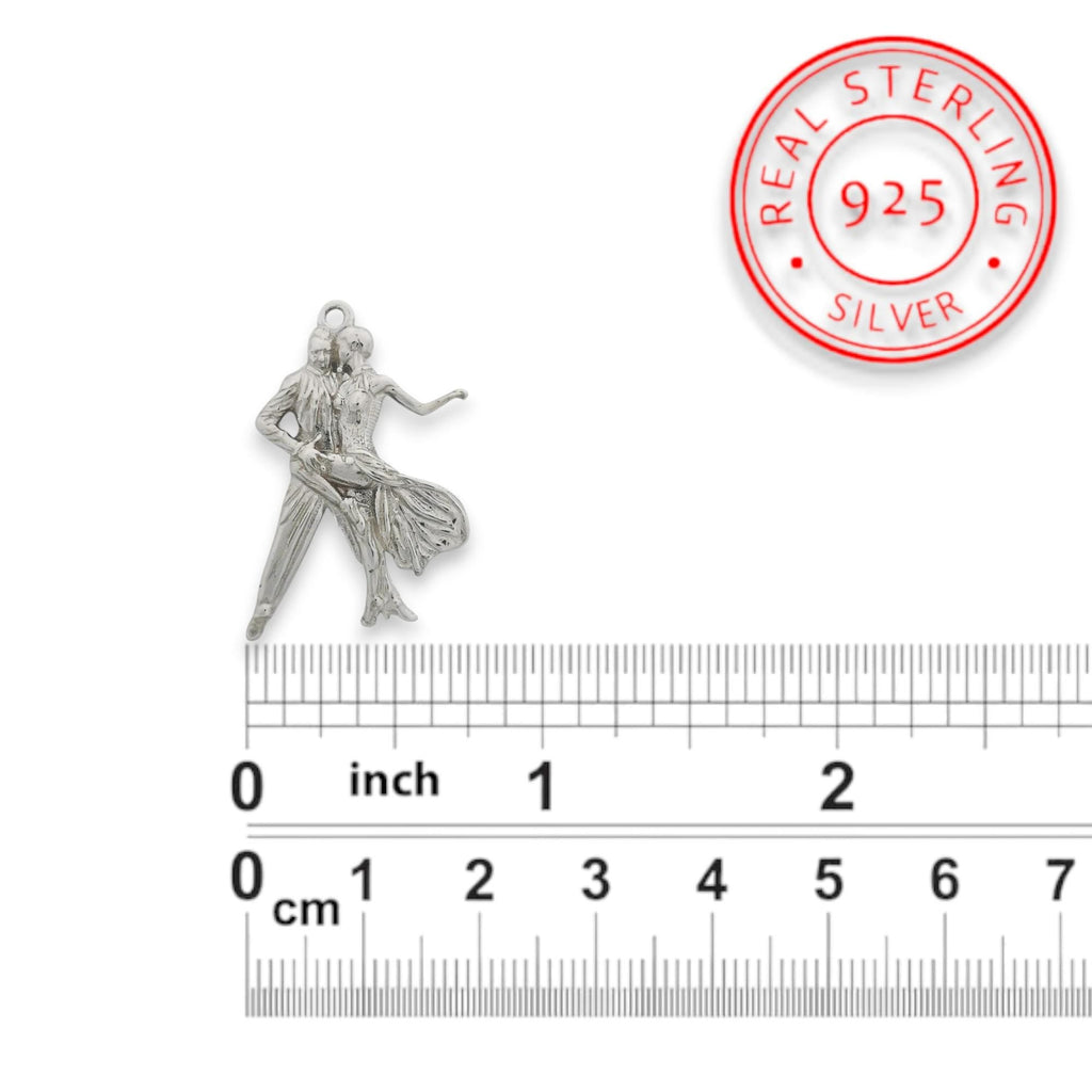 Спортни танци – Унисекс медальон в класическо сребро – Сребро 925 – Ръчно изработено спортно бижу – Идеален подарък – SSJ