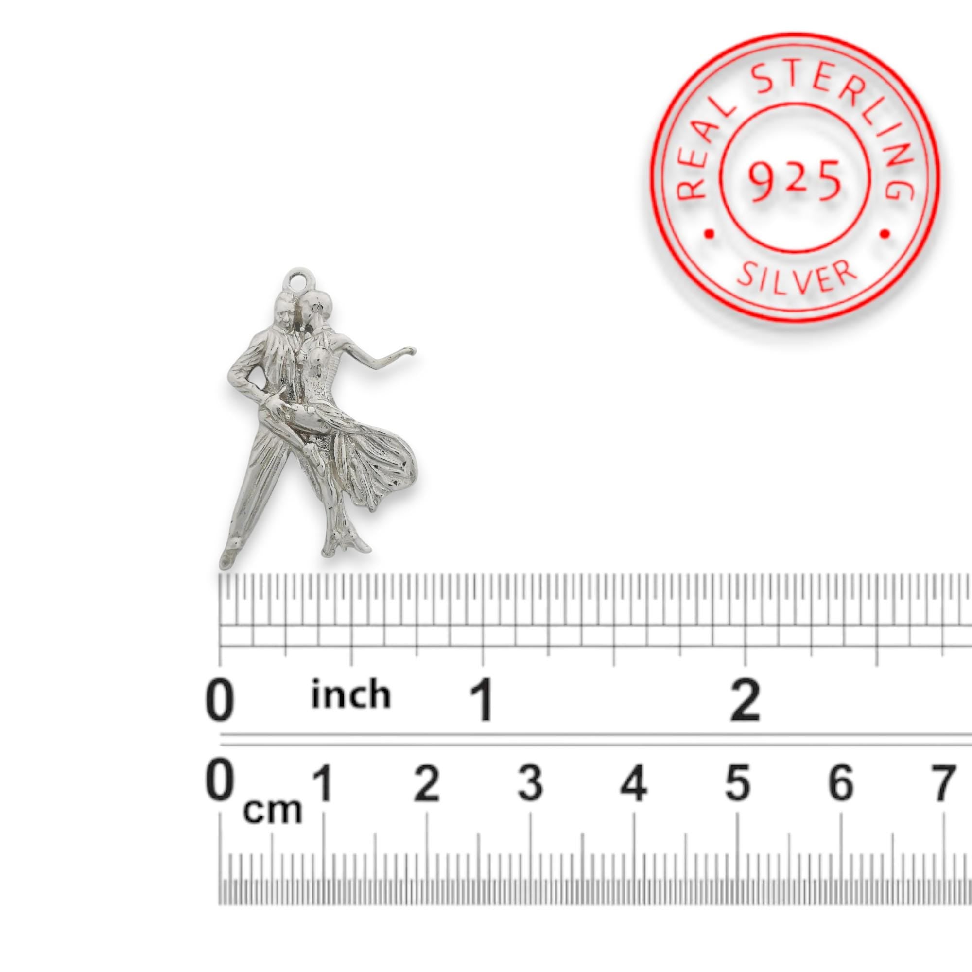 Спортни танци – Унисекс медальон в класическо сребро – Сребро 925 – Ръчно изработено спортно бижу – Идеален подарък – SSJ