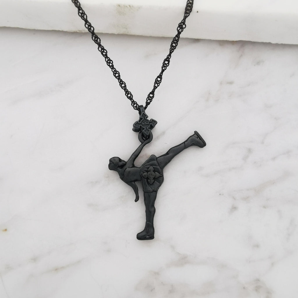 Фигурно пързаляне (спирала) – Дамски спортен медальон от сребро 925 с оксидирано покритие – Ръчно изработено спортно бижу – Идеален подарък за жена, фенка на фигурното пързаляне – SSJ