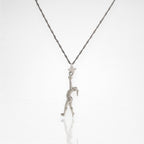 Художествена гимнастика (съчетание с топка) – Дамски спортен медальон от сребро 925 в класическо сребро – Ръчно изработено спортно бижу – Идеален подарък за жена, фенка на художествената гимнастика – SSJ