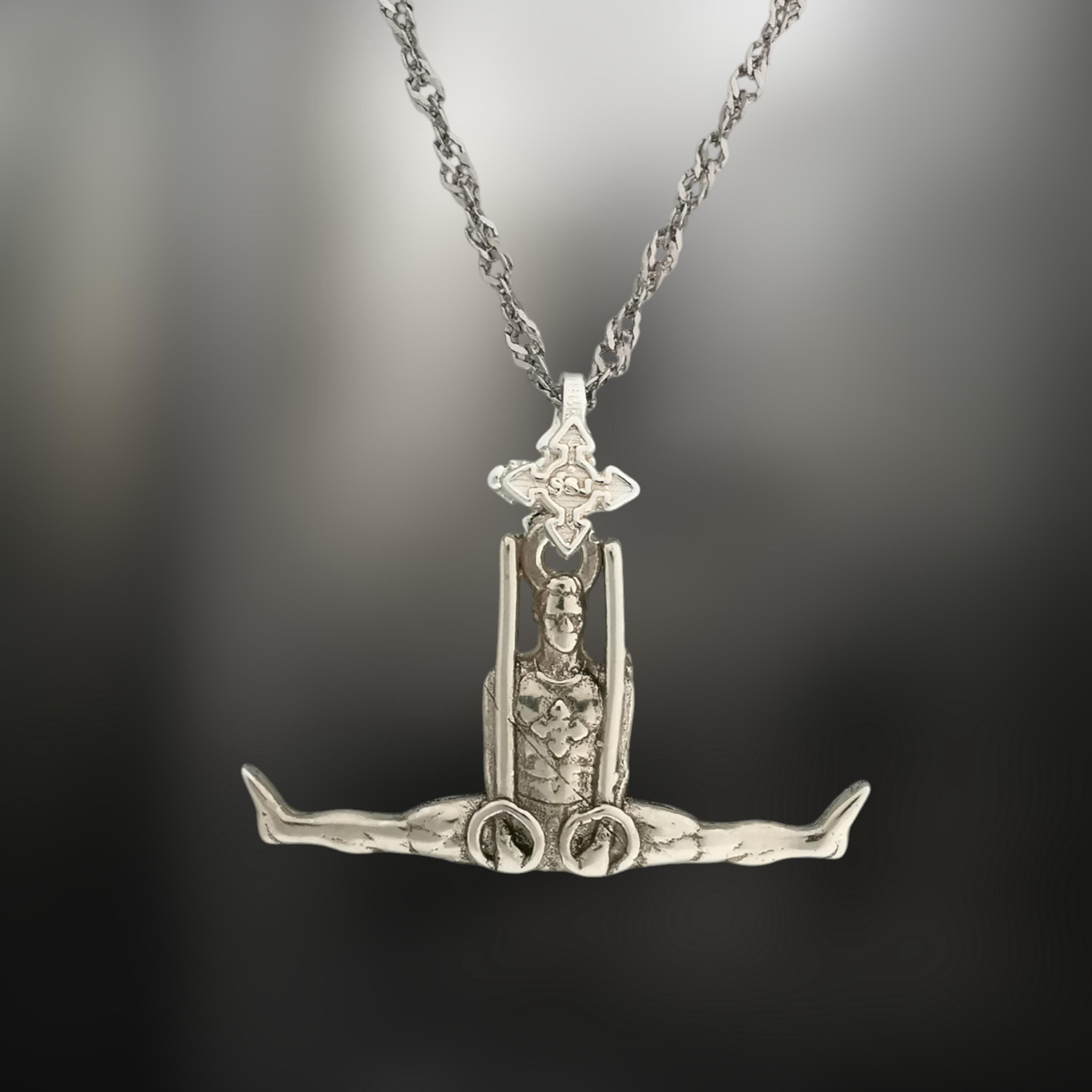 Artistic Gymnastics Jewelry Pendant for Men – Classic Silver 925 Gift – Handcrafted Sport Charm for Strength & Precision – Necklace