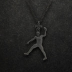 Американски футбол – Мъжки спортен медальон от сребро 925 с оксидирано покритие – Ръчно изработено бижу талисман за спортисти и фенове на футбола – Идеален подарък за играч, треньор или почитател – SSJ