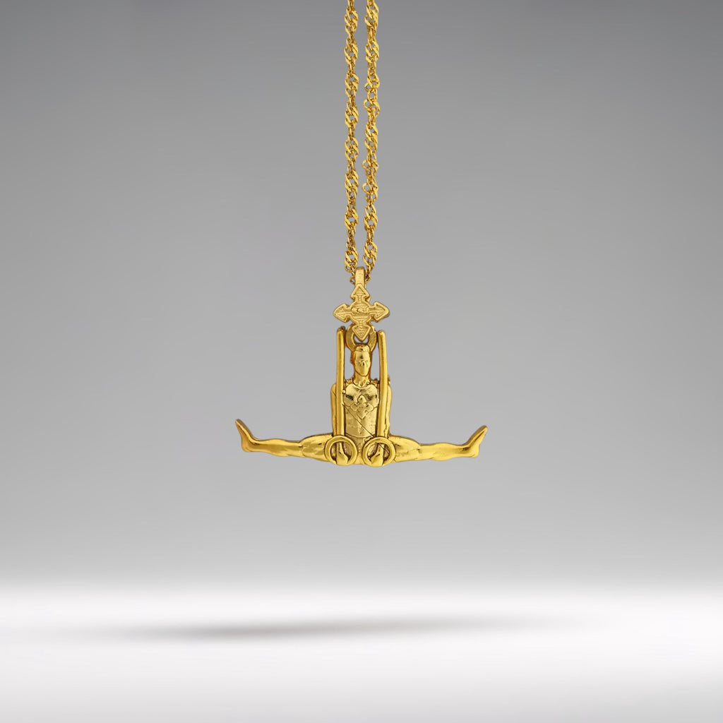 Artistic Gymnastics Jewelry Pendant for Men – Gold-Plated 925 Silver Gift – Handcrafted Sport Charm for Strength & Precision – Necklace