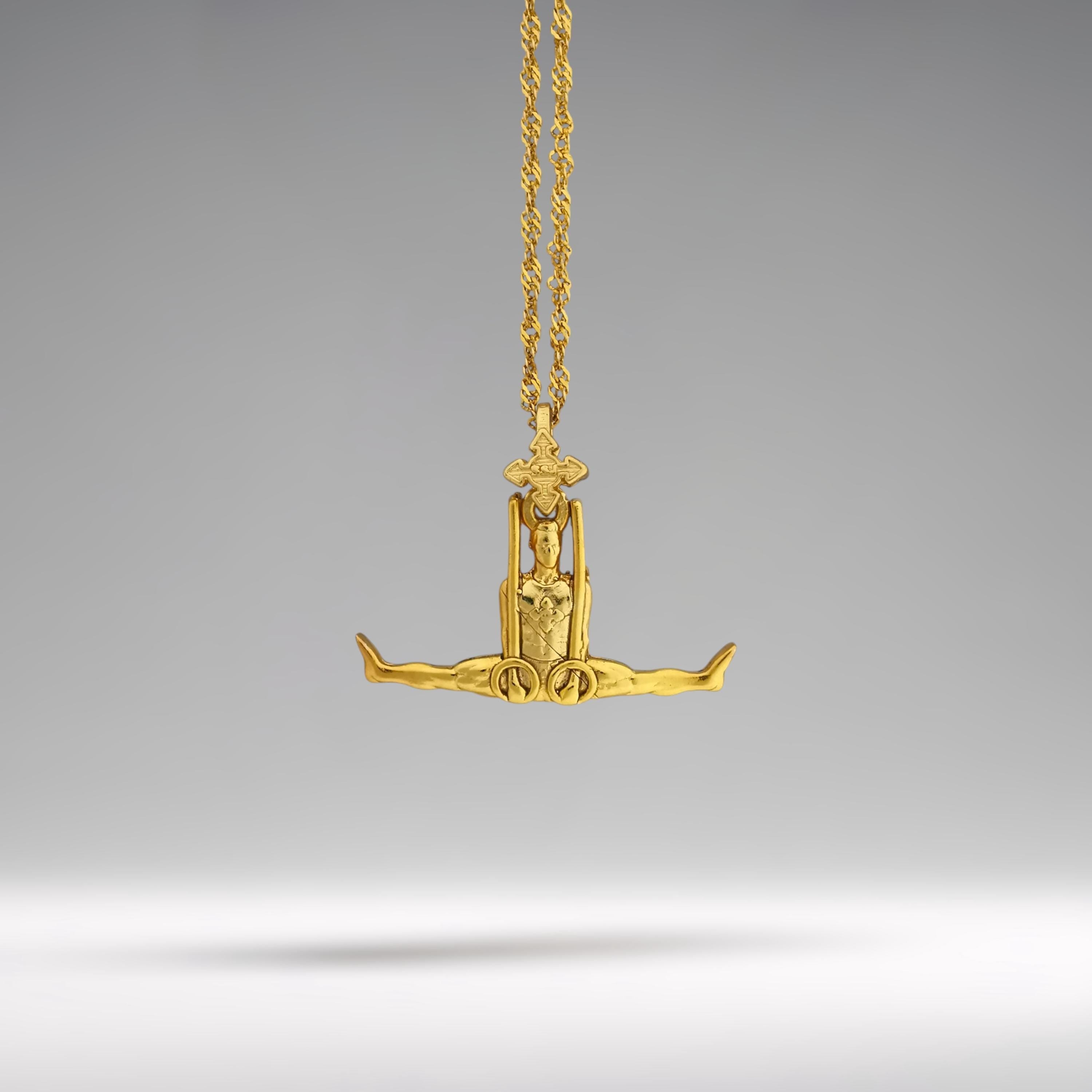 Artistic Gymnastics Jewelry Pendant for Men – Gold-Plated 925 Silver Gift – Handcrafted Sport Charm for Strength & Precision – Necklace