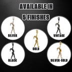 Художествена гимнастика (съчетание с топка) – Дамски спортен медальон от сребро 925 с позлатено покритие – Ръчно изработено спортно бижу – Идеален подарък за жена, фенка на художествената гимнастика – SSJ