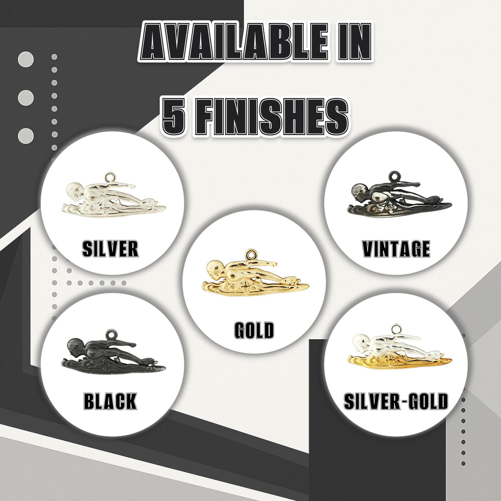 Плувец (бътерфлай) – Мъжки спортен медальон от сребро 925 с класическо покритие – Ръчно изработено спортно бижу – Идеален подарък за мъж, фен на плуването – SSJ