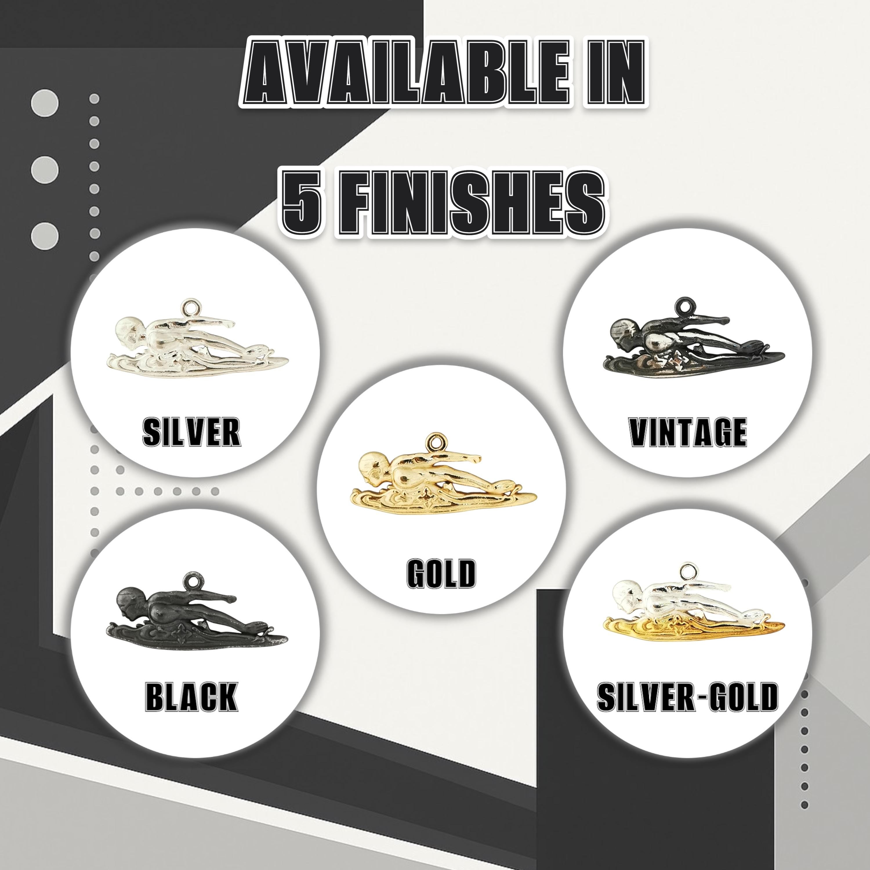 Плувец (бътерфлай) – Мъжки спортен медальон от сребро 925 с класическо покритие – Ръчно изработено спортно бижу – Идеален подарък за мъж, фен на плуването – SSJ