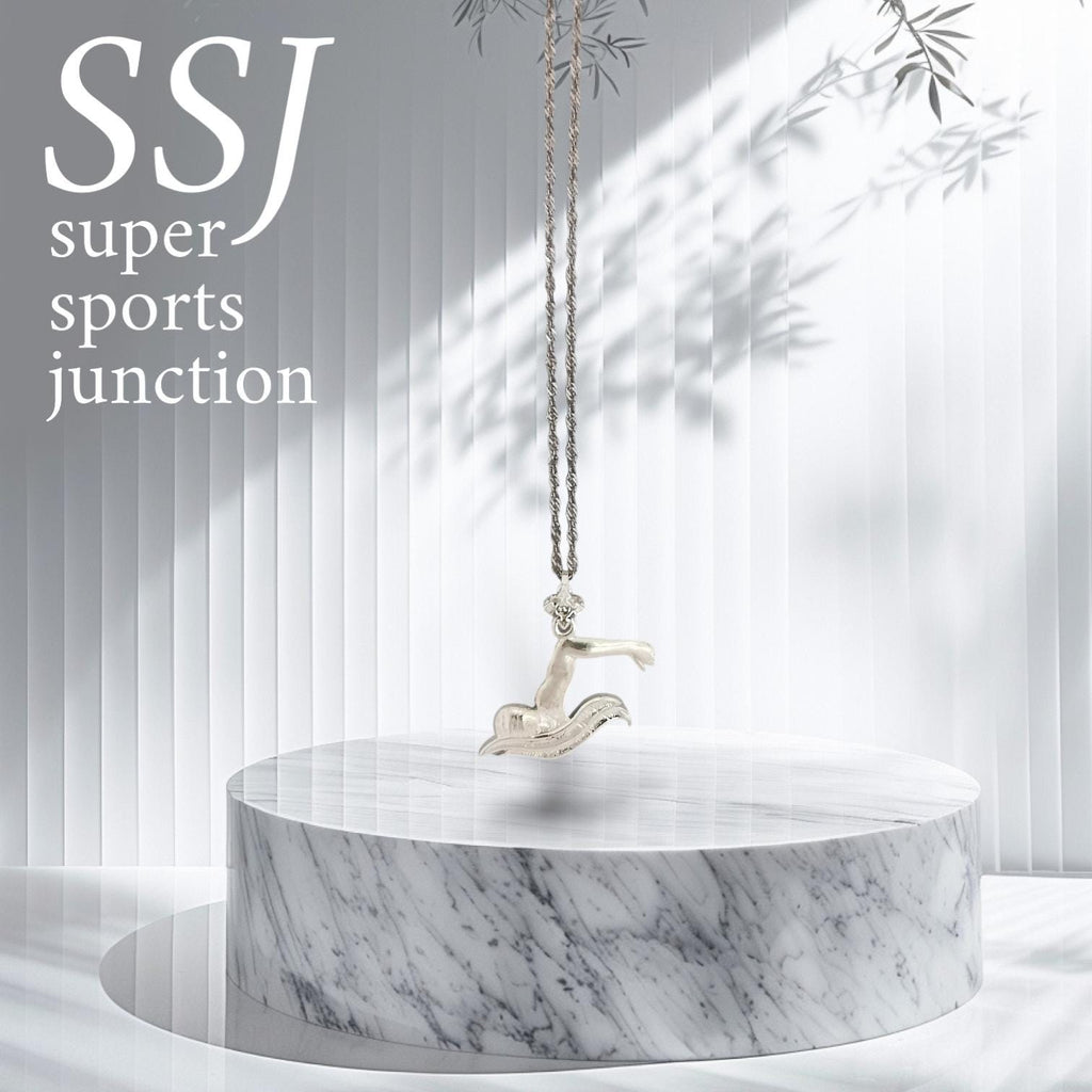 Плувец (кроул) – Мъжки спортен медальон от сребро 925 с класическо покритие – Ръчно изработено спортно бижу – Идеален подарък за мъж, фен на плуването – SSJ