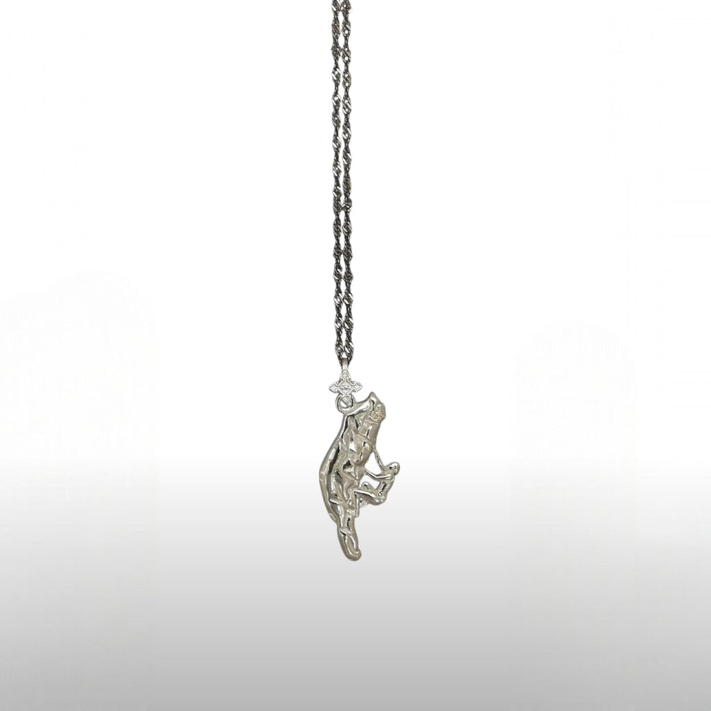 Скално катерене (Катерач) – Унисекс спортен медальон от сребро 925 в класическо сребро – Ръчно изработено спортно бижу – Идеален подарък за фен на катеренето – SSJ